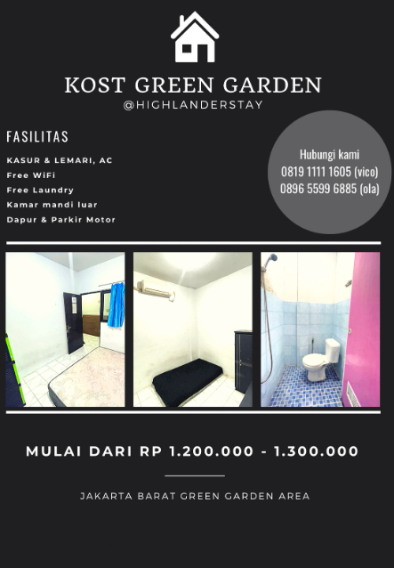 HighlanderStay Kost Kedoya Green Garden